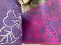 Bunter Styropordruck einer Blume